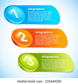 One two three -  progress icons for three  steps