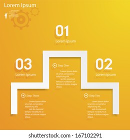 One two three progress steps. vector.