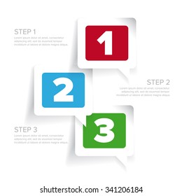 One two three - progress steps vector