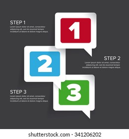 One two three - progress steps vector