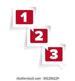 One two three - progress steps vector