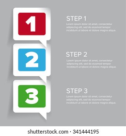 One two three - progress steps vector