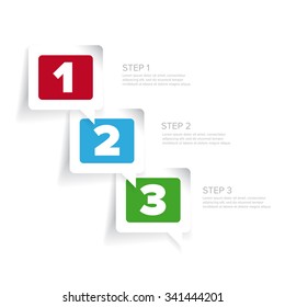 One two three - progress steps vector