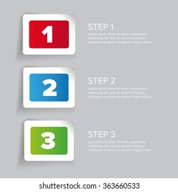 One two three - progress steps vector label
