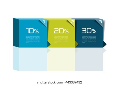 One, two, three step template. Step by step infographic boxes .