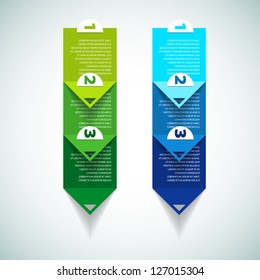 One two three - two variation - vector paper progress steps for tutorial