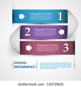 One two three - vector paper progress steps for tutorial