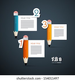 One, Two, Three, Vector Paper Progress Steps for Tutorial, Infographics 