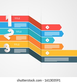 One, Two, Three, Vector Paper Progress Steps for Tutorial, Infographics 