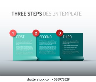 One two three - vector paper progress steps for your tutorial or three options of your product / service