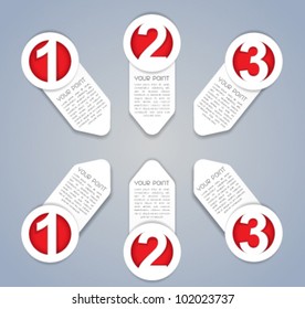 One, Two, Three vector progress icons in White