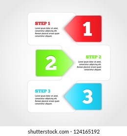 One two three - vector progress steps.