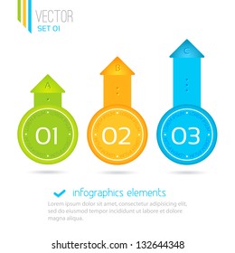 One two three  - vector progress icons for  three steps. Infographics elements