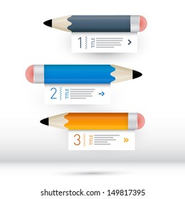 One, Two, Three, Vector Progress Steps for Tutorial, Infographics 