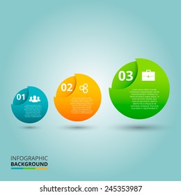 One two three - vector progress steps. Template for diagram, graph, presentation and chart.