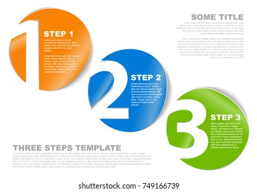 One two three - vector progress template for three steps or options