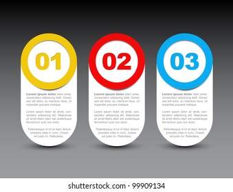 One two three - vector progress icons for four steps