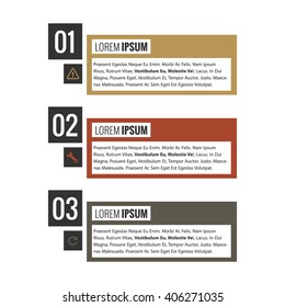 One Two Three Vector Text Box Template
