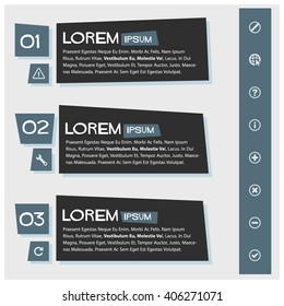 One Two Three Vector Text Box Template