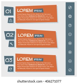 One Two Three Vector Text Box Template
