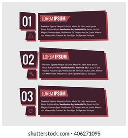 One Two Three Vector Text Box Template