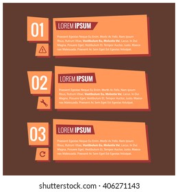 One Two Three Vector Text Box Template