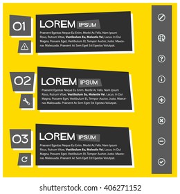 One Two Three Vector Text Box Template