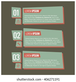 One Two Three Vector Text Box Template