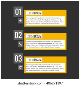One Two Three Vector Text Box Template