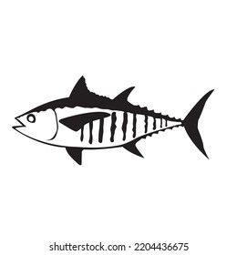 one type of tuna that is often caught by fishermen icon vector illustration