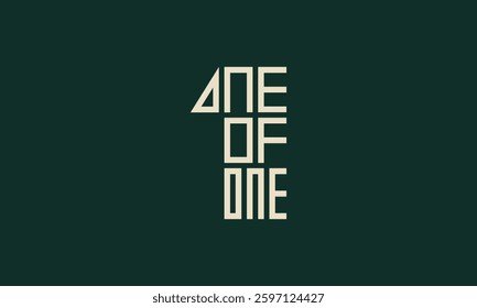 One of one typography logo design