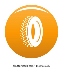 One tyre icon. Simple illustration of one tyre vector icon for any design orange