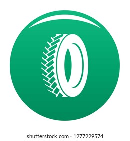 One tyre icon. Simple illustration of one tyre vector icon for any design green