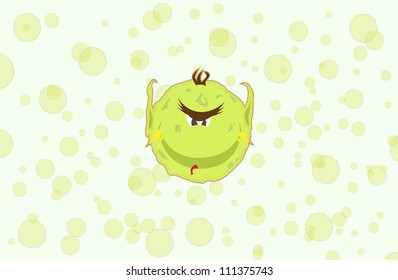 One ugly virus smiling to you asking for trouble.