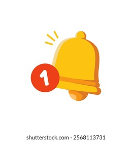 One of unread, bell notification, new message concept illustration. Graphic elements for user interface pages, infographics, icons, etc