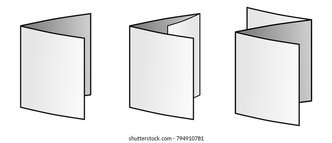 One (V) and two way (U and Z) paper folds icons
