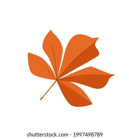 Ein Vektorherbstkastanienblatt einzeln auf weißem Hintergrund. Flora und Fauna