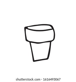 One vector paprika with hand drawn clip art. Black gardening illustration line art on a white isolated background. Design for wrapping paper, stickers, cards, packages and coloring.
