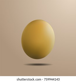 One vector realistic brown egg