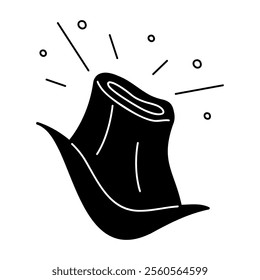 One volcano in black and white colors. Clip art for your projects.