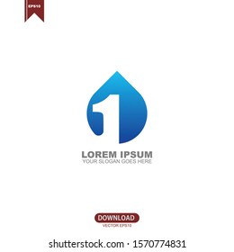 One water drop logo vector design