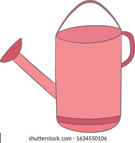 One watering can on a white background, isolated element.