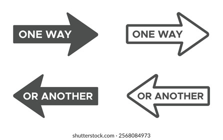 One way or another vector designs set