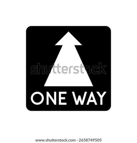 One Way Arrow Sign with Solid Background Vector Illustration