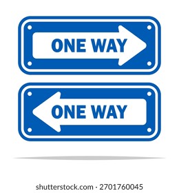 One way direction sign vector isolated illustration