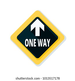 One Way Up Front Arrow sign illustration