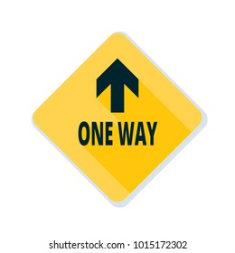 One Way Up Front Arrow sign illustration