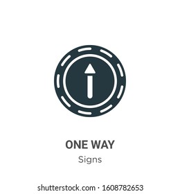 One way glyph icon vector on white background. Flat vector one way icon symbol sign from modern signs collection for mobile concept and web apps design.