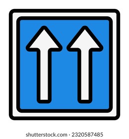 Icono de un sentido en el estilo de línea rellena, uso para presentación de aplicaciones móviles del sitio web