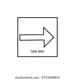one way icon illustration element design